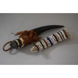 Two Early 20th Century Tribal Horn Items to Include Beadwork Example