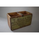 A Reproduction Vintage Style Pine and Iron Banded Box, with Central Handle and Printed