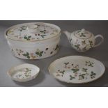 A Collection of Wedgwood Wild Strawberry to include Teapot, Trinket Dish and Oval Lidded Oven to