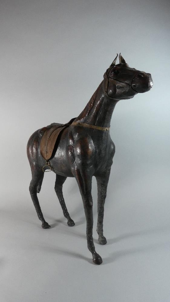 A Large Leather Work Study of a Saddled Horse, 61cms High - Image 2 of 7