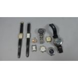 A Collection of Nine Wrist Watches (Only Three with Straps)