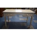 A Late Victorian / Edwardian White Painted Writing Desk (For Restoration) with Two Drawers and