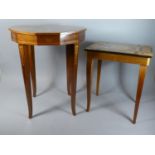 Two Italian Inlaid Musical Lift Top Jewellery Tables, 45cms Diameter