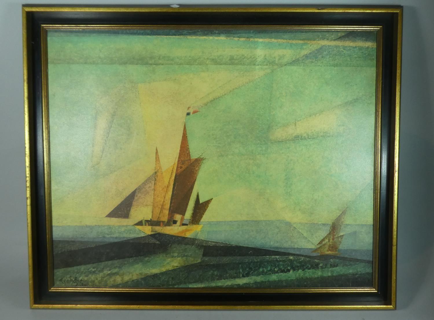 A Framed Lyonel Feininger Print, 'Western Sea', 72 x 57cms