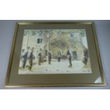 A Framed French Print of Gents Playing Boules, 54 x 39cms