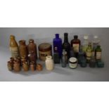 A Collection of Various Stoneware and Glass Collectors Bottles etc