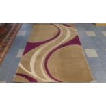 A Dunelm 'Mirage' Polypropylene Rug in Natural and Plum, 160 x 230cmss