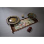 A Collection of Oriental and Asian Items to Include Scroll, Miniature Chinese Cork Diorama Carved