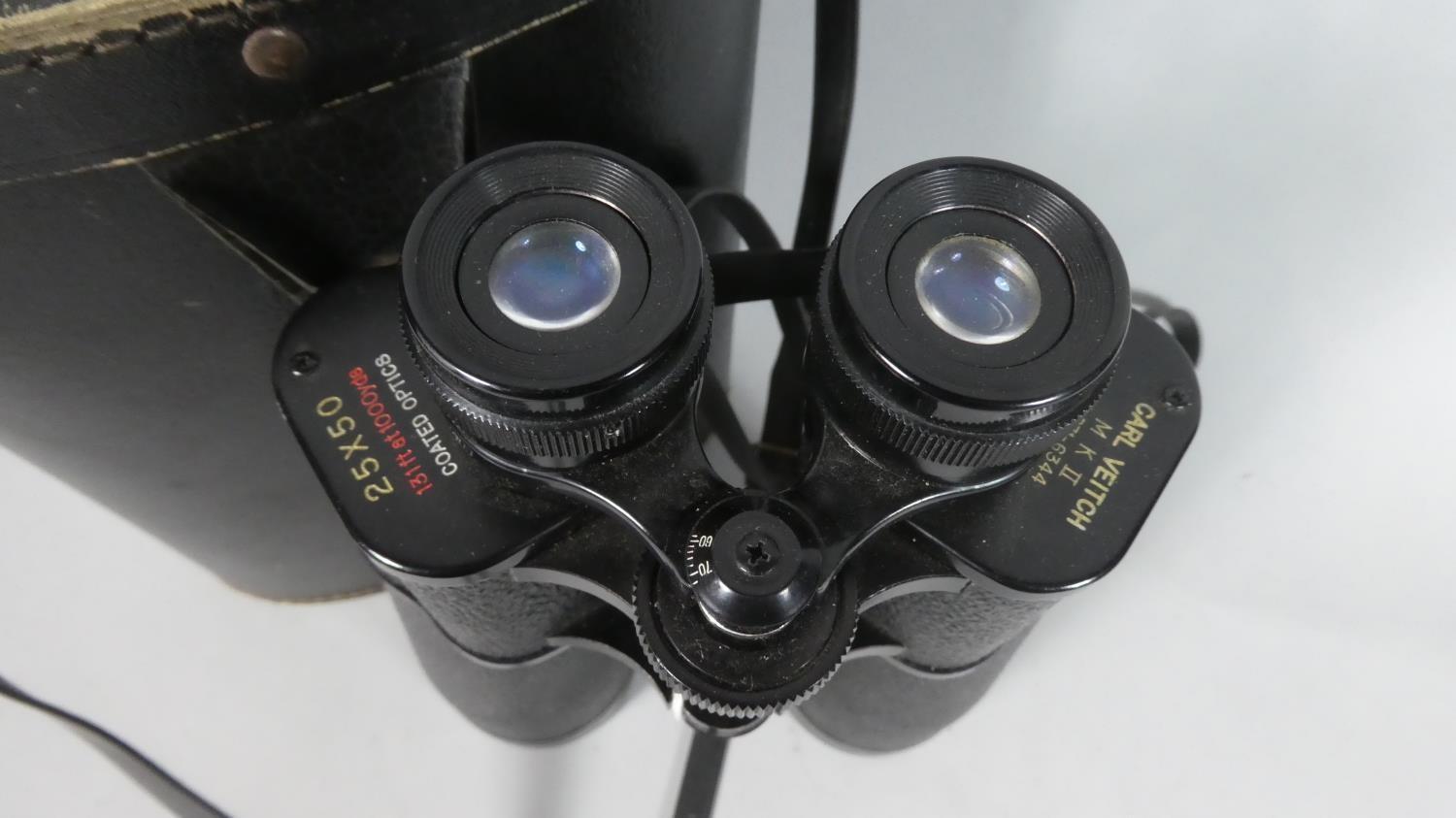 A Pair of Cased Carl Veitch Mk II, 25 x 50 Binoculars - Image 2 of 2