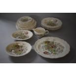 A Collection of Royal Doulton Hampshire Pattern Dinnerwares to Include 5 Shallow Bowls, 6 Dinner