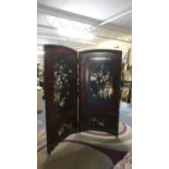 An Early 20th Century Two Fold Shibayama Dressing Screen with Lacquer Work Panels Inset into