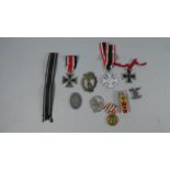 A Collection of Reproduced Nazi Medals, Badges and Tinnies Together with 'Heil Hitler' Lighter (We