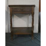 A Mid 20th Century Oak Credence Side Table with Drawer, 71cms Wide