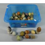 A Collection of Polished Stone and Onyx Eggs Etc.