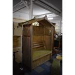 A Modern Pine Garden Arbour with Hinged Seat to Box Store, 158cms Wide