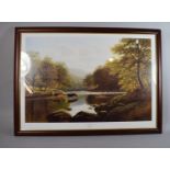 A Large Framed Print, 'Autumn Reflections' by William Mellor, 76 x 50cms