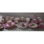 A Collection of Pink Lustre and Glazed Souvenir Wares to Include London Bridge, Crystal Palace,