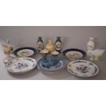 A Collection of Ceramics to Include Pair of Continental Two Handled Vases, Decorated Plates with