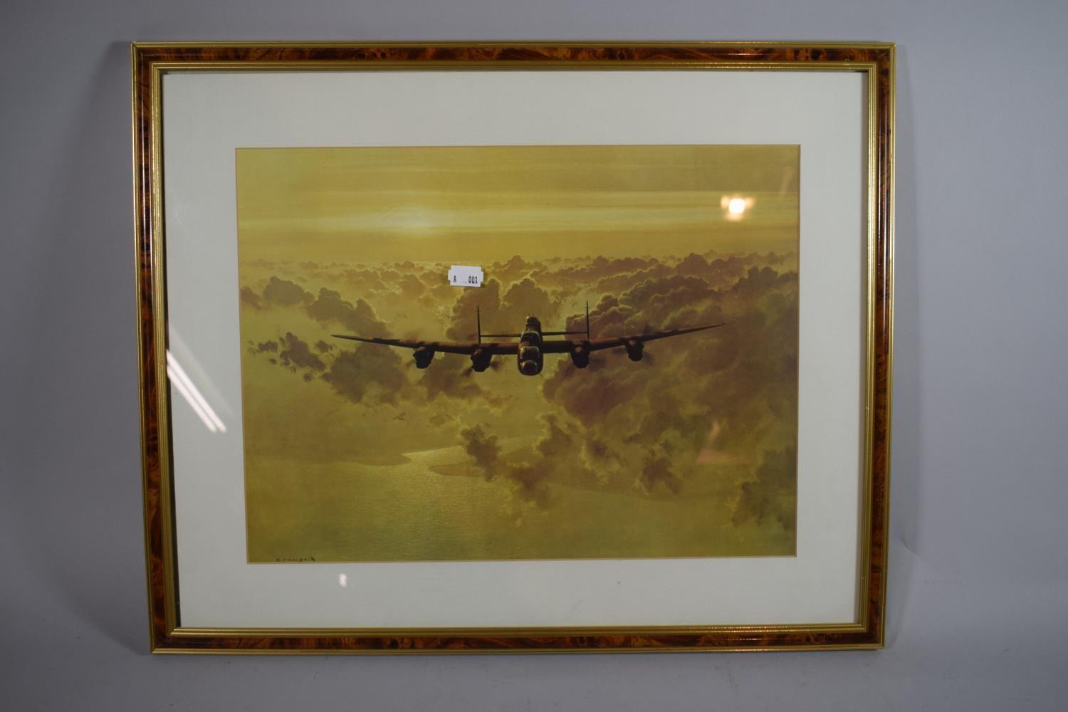 A Coulson Print of a Lancaster Bomber, 39 x 30cms