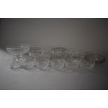 A Collection of Good Quality Cut Glass Bowls to Include a Heavy Stuart Crystal Footed Bowl