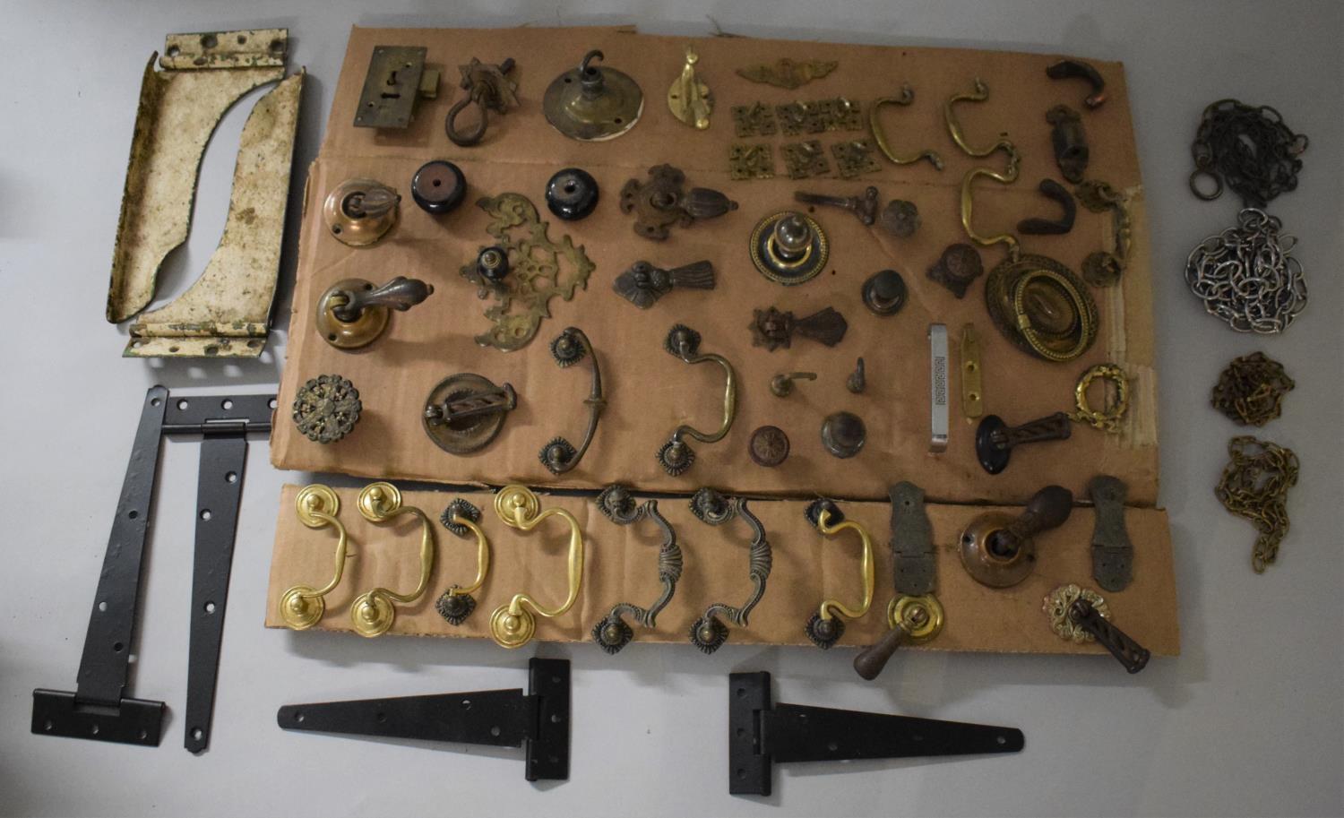 A Collection of 19th Century and Later Furniture Door Handles and Door Brackets Etc.