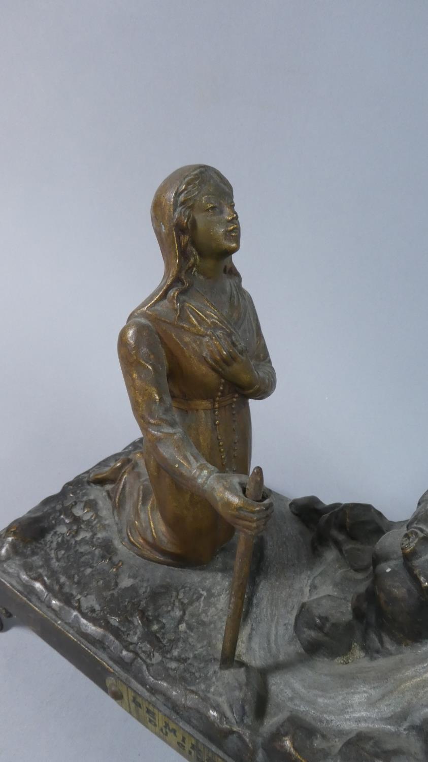 A French Bronze Effect Spelter Religious Group 'Le Miracle Du Cierge' After Richir, 38cms High - Image 3 of 6