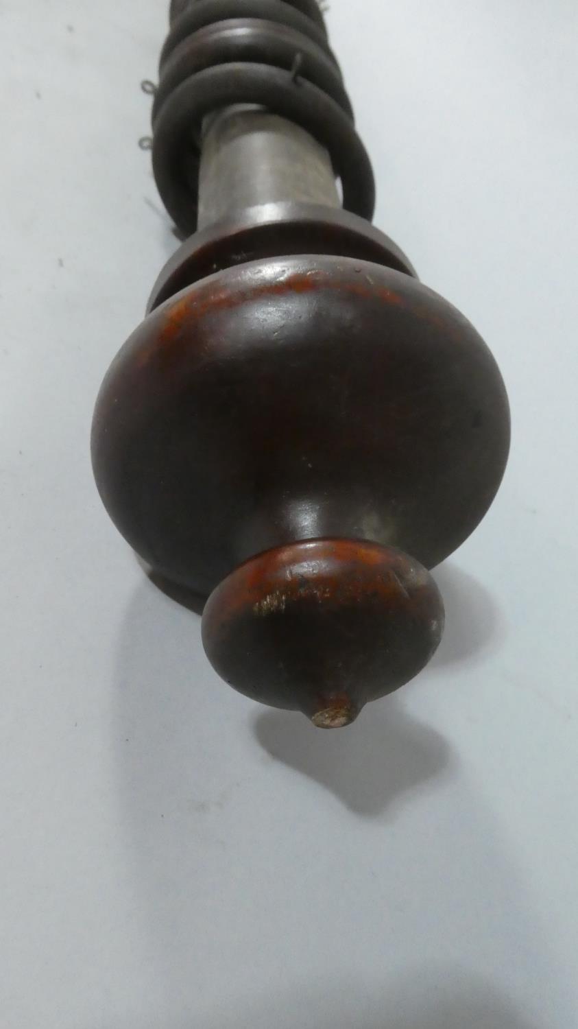 A Victorian Mahogany Curtain Pole with 14 Rings, 241cms - Image 3 of 4