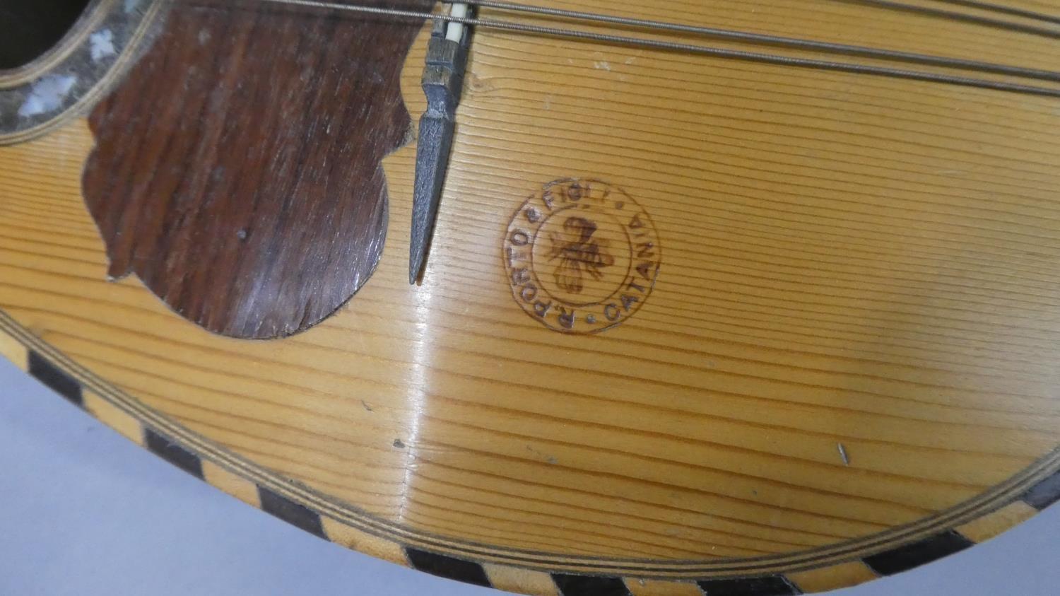 An Italian Cased Mandolin Stamped 'R. Porto + Figli Catania' - Image 2 of 2