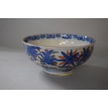 An Japanese Blue and White Bowl with Inner Decorated with Jurojin with Deer, Signed to Base, 21.5cms