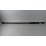 A Victorian Mahogany Curtain Pole with 14 Rings, 241cms