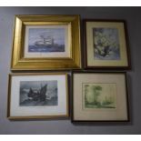 A Collection of Four Prints to Include a Gilt Framed Print of Strathdon Australian Trader Ship