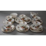 A Royal Vale Fruit Pattern Teaset, Comprising Six Trios, Cake Plate, Milk & Sugar