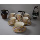 A Collection of Ceramics to Include Nelson Ware Floral Pattern Teawares Comprising Four Trios, Sugar