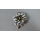 A Silver Brooch in the Form of a Flower, 18.5gms, 5cms Diameter