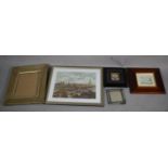 A Box Containing Four Prints and a Photo Frame