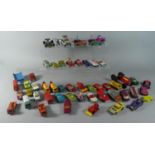 A Collection of Diecast Playworn Cars and Vehicles to Include Examples by Corgi, Matchbox Etc.