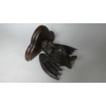 A Carved Oak Wall Sconce in the Form of an Eagle, 36cms Wide and 30cms High (Some Losses to Wing