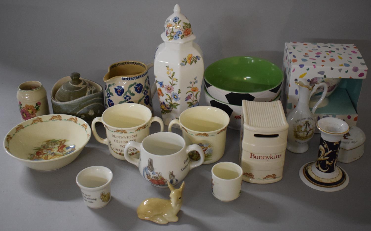 A Collection of Ceramics to Feature Two Limoges Pillivuyt Grand Prix Gilt Bordered Floral Pattern