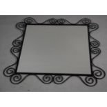 A Modern Ikea Metal Framed Mirror, 73cms Square