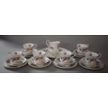 A Royal Albert Lavender Rose Tea Set Comprising Six Trios, Cake Plate and Milk Jug