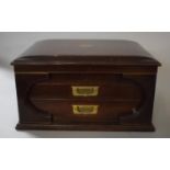 An Edwardian Mahogany Canteen Chest with Hinged Lid to Top Section, Two Drawers Under (All