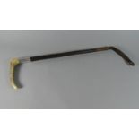 A Gents Silver Mounted Bone Handled Riding Crop, B'Ham 1925 by T. Chetland & Co.