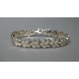 A Silver Bracelet Stamped 925, 19cms Long