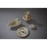 A Collection of Four Pieces of Zsolnay Herand Porcelain to Include Vase, Shaped Dish Etc.