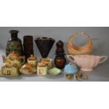 A Collection of Late 20th Century Ceramics to Include Cottage Ware Ornaments, Wooden Basket, Wade