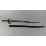 A French 1866 Pattern Chassepot Bayonet Signed St Etienne and Bated 1868, Brass Handle, Metal
