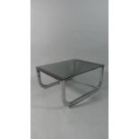 A Chrome and Smoked Glass TV Stand, 60cms Wide