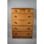 A 1960's Oak Bedroom Chest with Five Long Drawers, 80cms Wide