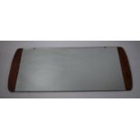 A 1970's Teak Framed Rectangular Wall Mirror, 71cms