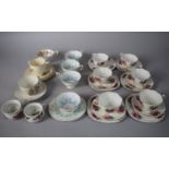 A Collection of Teawares to Include 'Baltoor' Pattern Part Tea Set, Coalport 'Harebell' Coronation